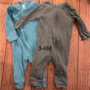 Cloud Island Kids Footies - Teal and Olive